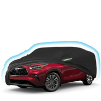 Proadsy Car Cover for Toyota Highlander 2020-2025 2026, Waterproof All Weather, Windproof Snowproof Rain Hail Sun UV Protection Full Outdoor Indoor Exterior Car Covers, Black