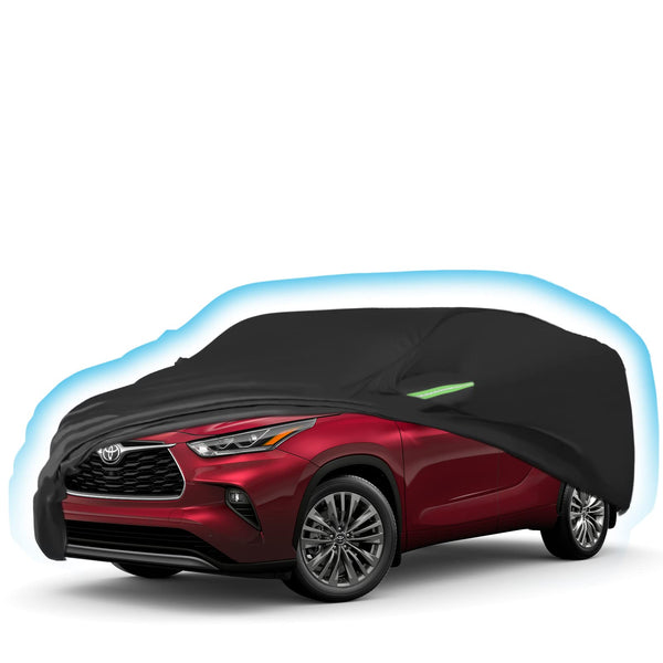 Proadsy Car Cover for Toyota Highlander 2020-2025 2026, Waterproof All Weather, Windproof Snowproof Rain Hail Sun UV Protection Full Outdoor Indoor Exterior Car Covers, Black