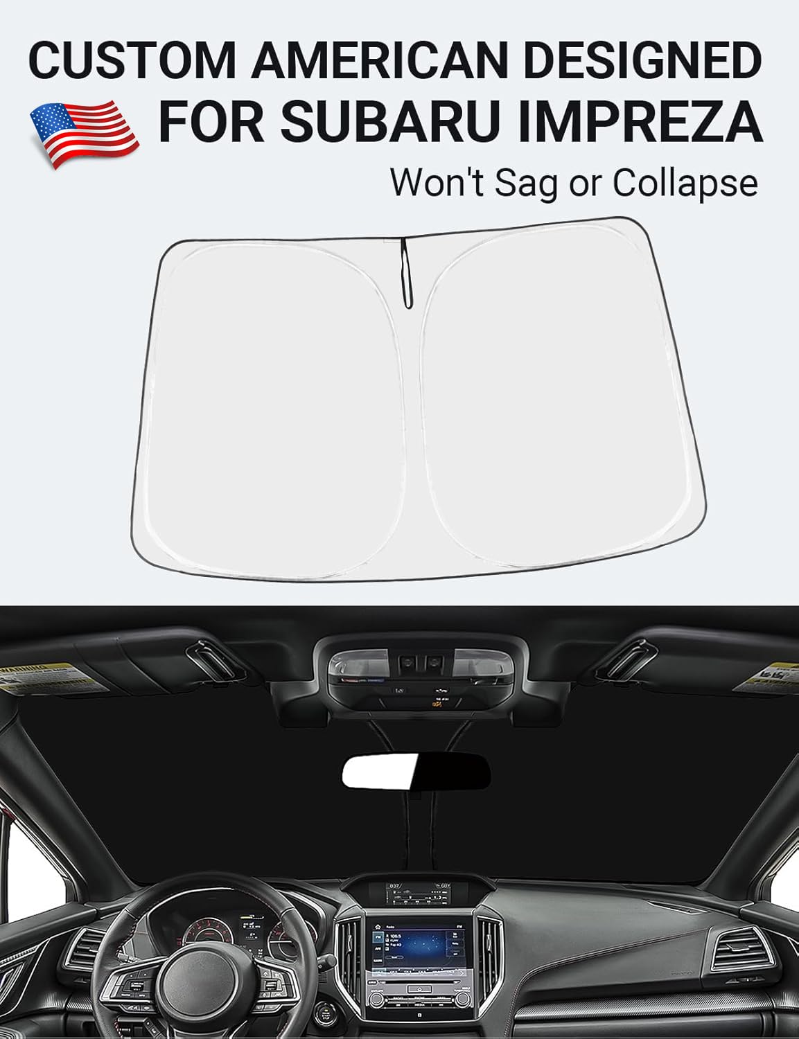 2015-2026 Subaru Impreza custom-fit sunshade - folded compact