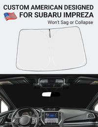 Proadsy Windshield Sunshade for Subaru Impreza 2015-2025 2026 Custom Fit WRX Sedan, Base, Premium, Limited, STI, STI Limited, Foldable Shade Sun Visor Protector Blocks UV Rays Keep Car Cooler