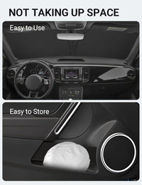 2012-2019 Volkswagen Beetle windshield sunshade detail view 8, custom fit front window sun shade