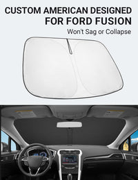 2013-2021 Ford Fusion custom-fit sunshade - reflective side facing sun