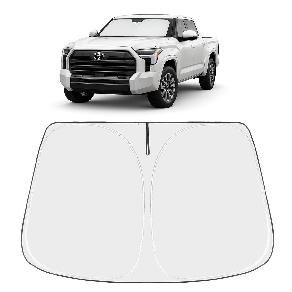 Proadsy 2024 Upgrade Front Windshield Sun Shade Foldable Sunshade Protector Custom Fit Toyota Tundra 2024 2023 2022 Limited SR5 Platinum TRD Pro Pickup Accessories