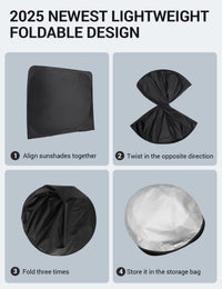 Proadsy 2026 Upgrade Windshield Sun Shade Custom Fit Kia Seltos 2021-2025 2026 Foldable Front Sunshade Protector Sun Visor Blocks UV Rays Keep Car Cooler Accessories