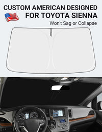 2011-2020 Toyota Sienna custom-fit sunshade - reflective side facing sun