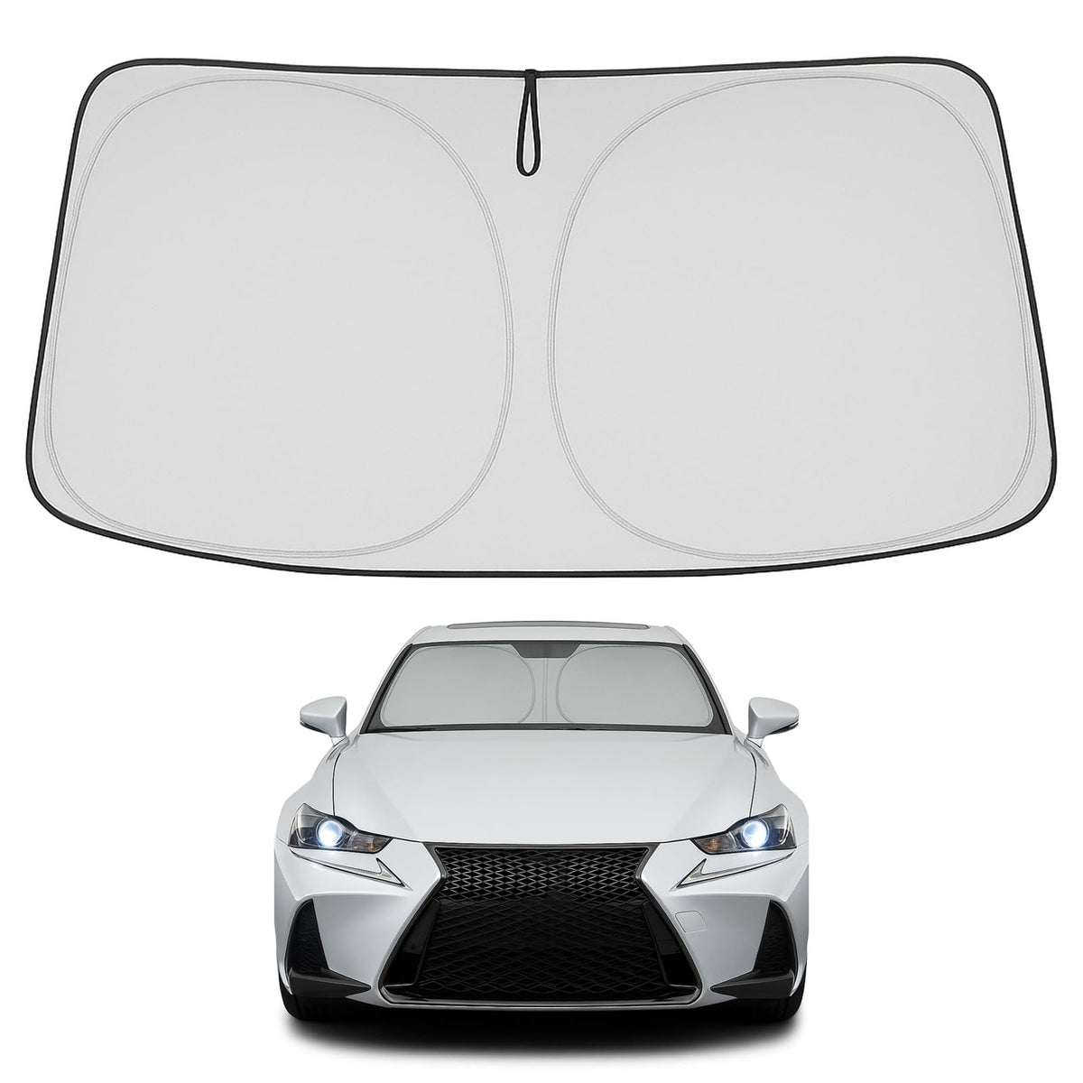 Proadsy 2026 Upgrade Windshield Sun Shade Custom Fit Lexus NX 2022-2025 2026 4-Layer Foldable Front Sunshade Protector Sun Visor Blocks UV Rays Keep Car Cooler