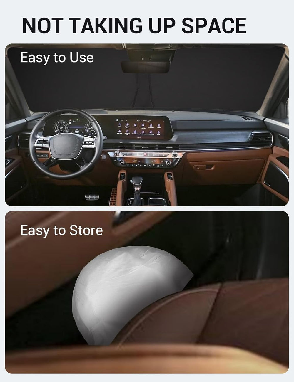 Proadsy 2025 Upgrade Windshield Sun Shade Custom Fit Kia Telluride 2020-2024 2025 4-Layer Foldable Front Sunshade Protector Sun Visor Blocks UV Rays Keep Car Cooler Accessories