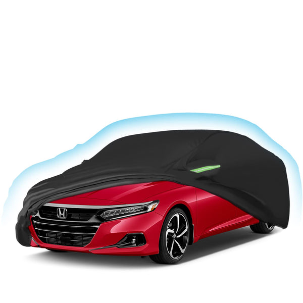Proadsy Upgrade Car Cover for Honda Accord 2019-2024 2025 2026, Waterproof All Weather for Automobiles, Windproof Snowproof Rain Hail Sun UV Protection Full Outdoor Indoor Exterior Car Covers, Black