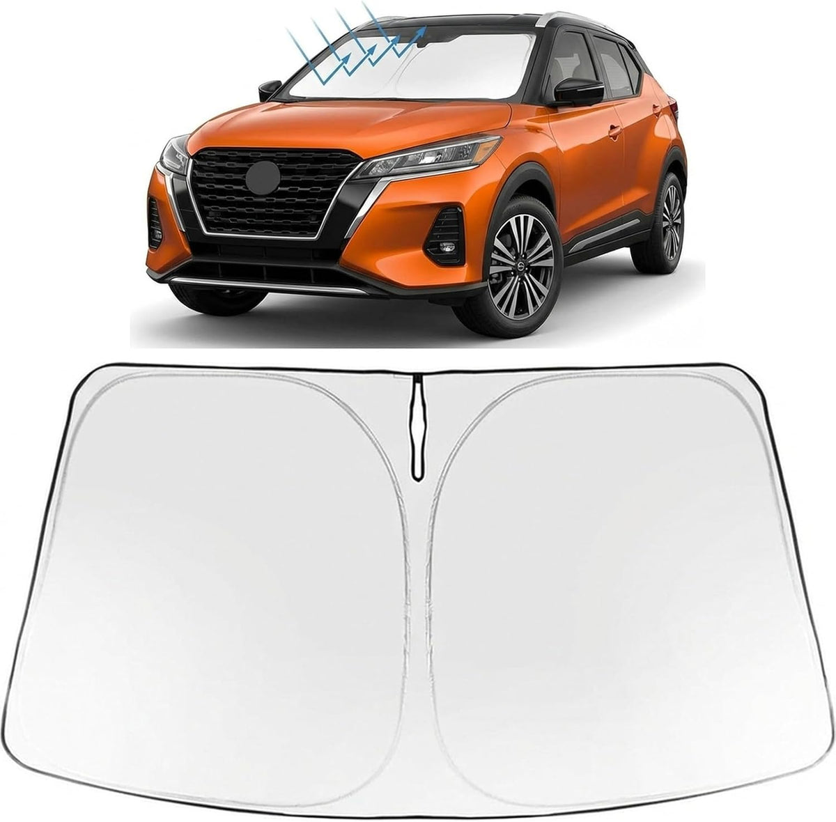 2025-2026 Nissan Kicks Windshield Sunshade - Custom Fit Front Windshield Sun Shade