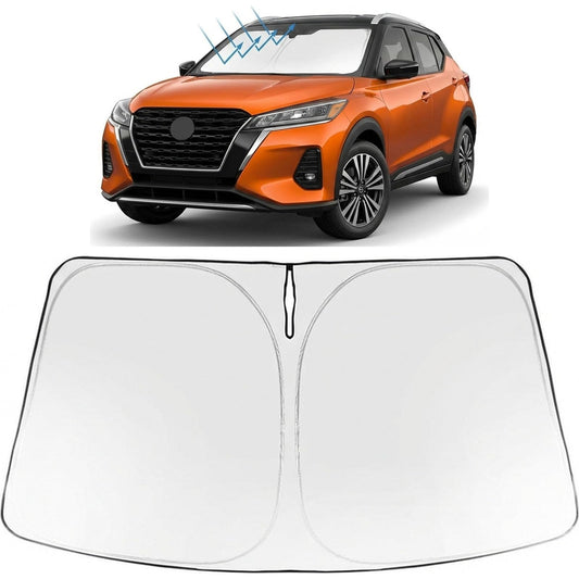 Proadsy Windshield Sun Shade for Kicks 2025-2026 Foldable Front Sunshade Protector Sun Visor Blocks UV Rays Keep Car Cooler Accessories
