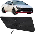 Proadsy Windshield Sun Shade Umbrella for Hyundai Elantra 2021-2025 2026 Foldable Car Umbrella Sunshade with Soft TPU Handle Spring Structure Crystal Cooling Material Protect Car from Rays & Heat