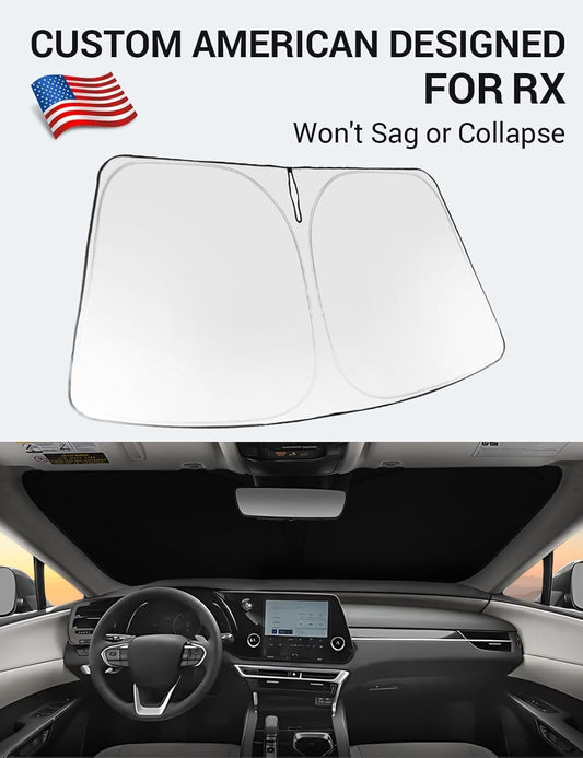 Custom American designed 2023-2026 Lexus RX windshield sunshade, will not sag or collapse