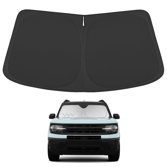 Proadsy 2026 Upgrade Front Windshield Sun Shade Foldable Sunshade Protector Custom Fit 2021-2024 Bronco Sport Accessories