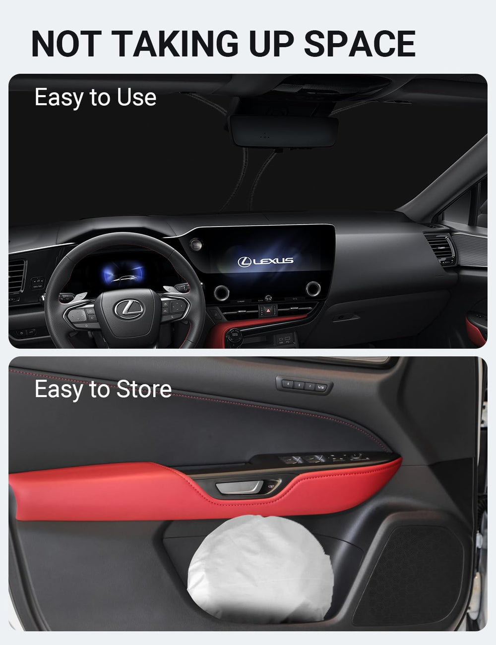 Proadsy 2026 Upgrade Windshield Sun Shade Custom Fit Lexus NX 2022-2025 2026 4-Layer Foldable Front Sunshade Protector Sun Visor Blocks UV Rays Keep Car Cooler