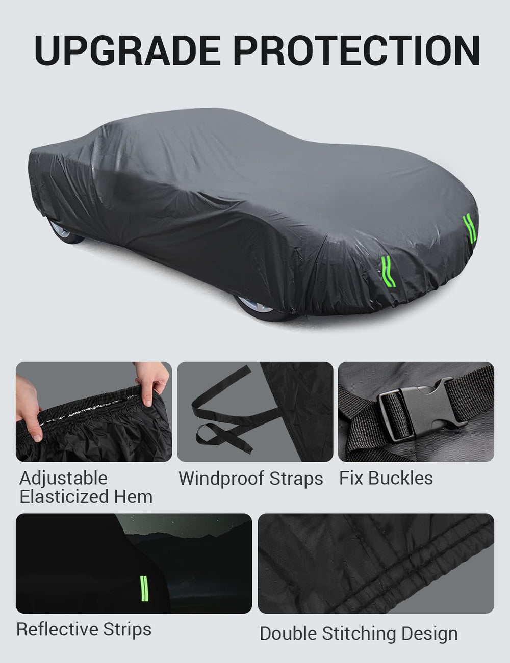 Proadsy 2025 Upgrade Car Cover Custom Fit for Corvette C6 2005-2013 Windproof All Weather Waterproof Sun Rain UV Dust Snow Protection Outdoor Covers