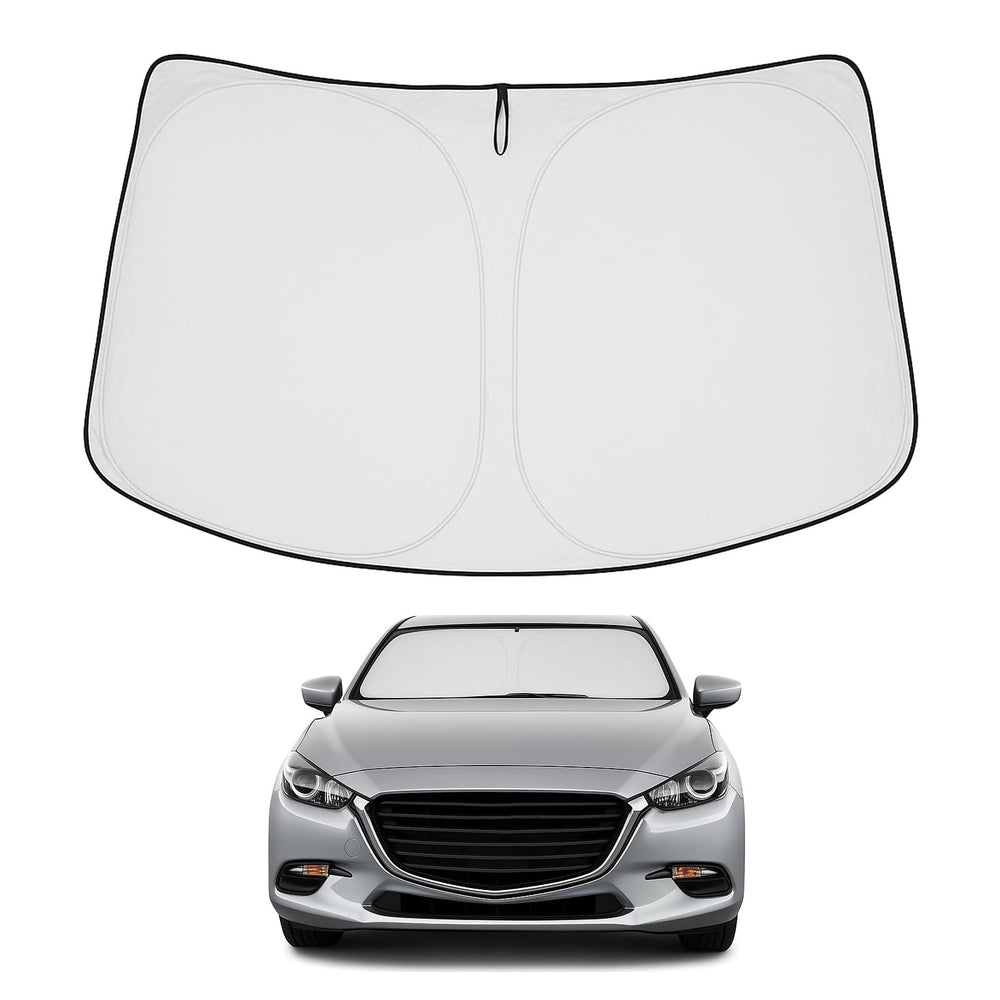 Proadsy 2025 Upgrade Windshield Sun Shade Custom Fit 2014-2018 Mazda 3 4-Layer Foldable Front Sunshade Protector Sun Visor Blocks UV Rays Keep Car Cooler Accessories