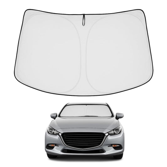 Proadsy 2025 Upgrade Windshield Sun Shade Custom Fit 2014-2018 Mazda 3 4-Layer Foldable Front Sunshade Protector Sun Visor Blocks UV Rays Keep Car Cooler Accessories