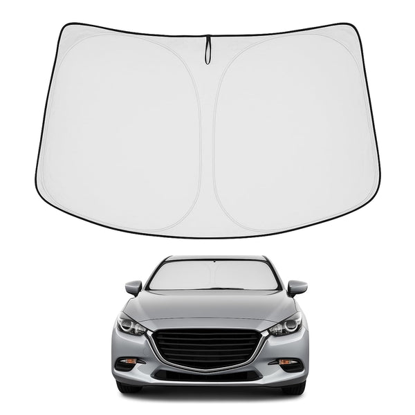 Proadsy 2026 Upgrade Front Windshield Sun Shade Foldable Sunshade Protector Custom Fit 2014-2018 Mazda 3 Accessories