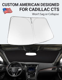 Custom American designed 2014-2019 Cadillac CTS windshield sunshade, will not sag or collapse