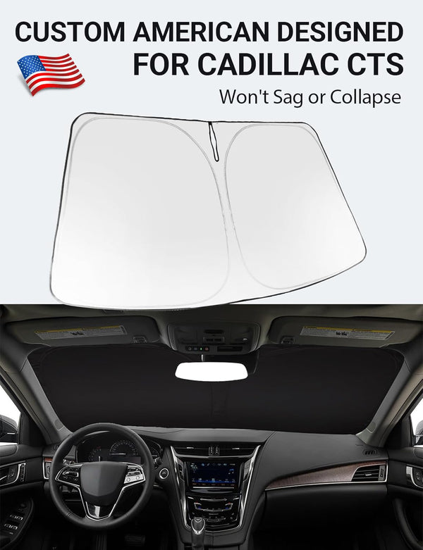 2014-2019 Cadillac CTS custom-fit sunshade - folded compact