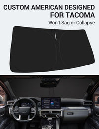 Proadsy 2026 Upgrade Front Windshield Sun Shade Foldable Sunshade Protector Custom Fit 2024-2025 Tacoma 2Dr 4Dr Pickup Accessories