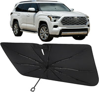 Toyota Sequoia & Tundra Umbrella Windshield Sunshade - Custom Fit Front Windshield Sun Shade
