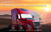 Proadsy 2026 Upgrade Windshield Sunshade Custom for 2018-2024 Freightliner Cascadia, Semi-Truck Semi, Commercial & Big Rig Truck Sun Shade Foldable Sun Protector Privacy Cover Accessories