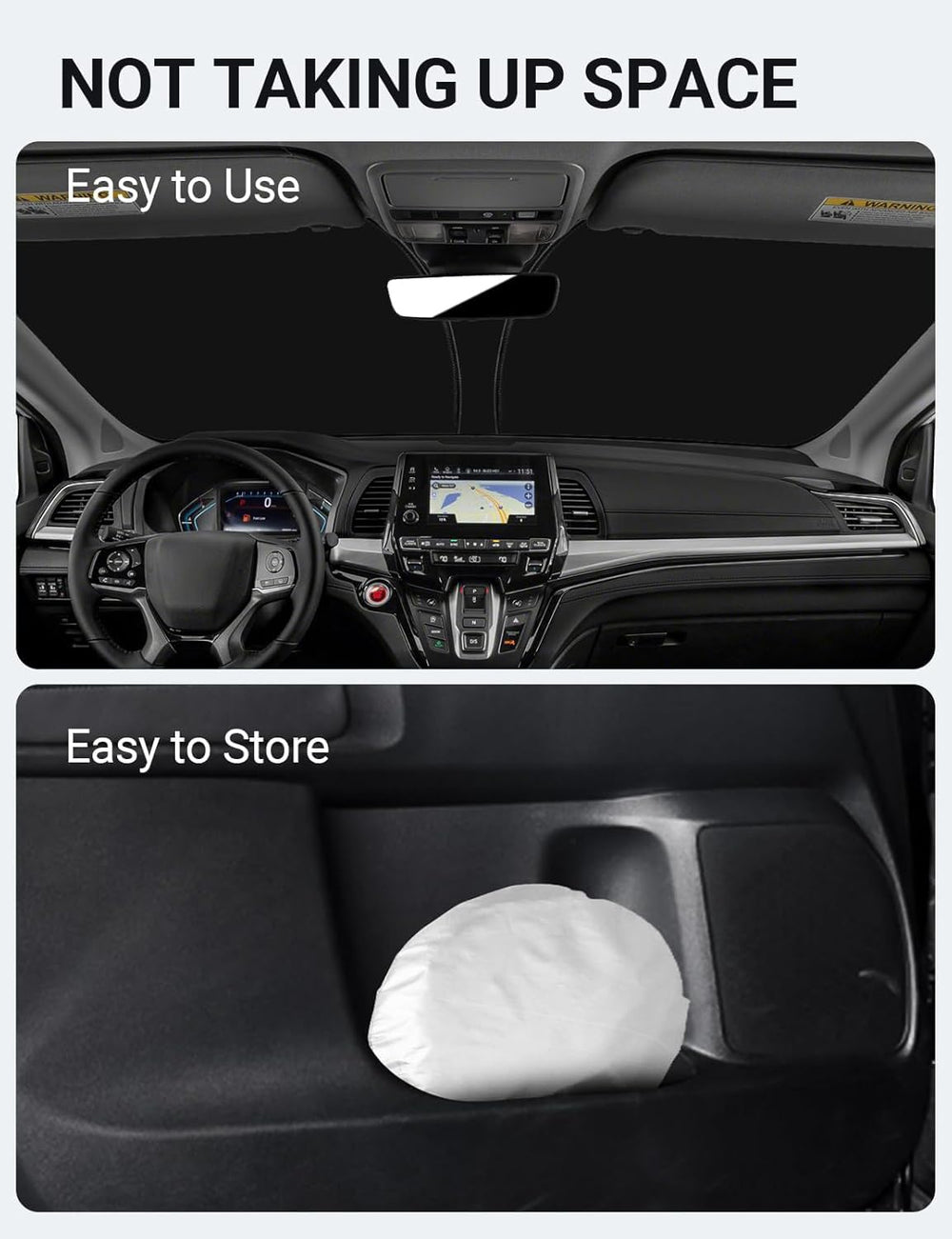Proadsy 2025 Upgrade Windshield Sun Shade Custom Fit Honda Odyssey 2018-2024 2025 4-Layer Foldable Front Sunshade Protector Sun Visor Blocks UV Rays Keep Car Cooler Accessories