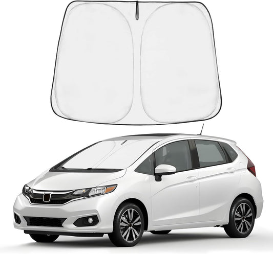 Proadsy 2025 Upgrade Windshield Sun Shade Custom Fit Honda Fit 2015-2020 4-Layer Foldable Front Sunshade Protector Sun Visor Blocks UV Rays Keep Car Cooler