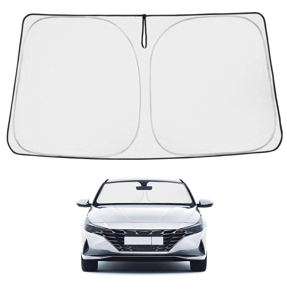 Proadsy Custom Fit Hyundai Elantra 2021-2024 2025 Windshield Sun Shade 4-Layer Foldable Front Sunshade Protector Sun Visor Blocks UV Rays Keep Car Cooler