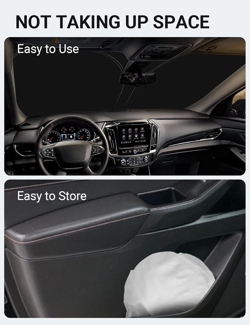Front Windshield Sun Shade Foldable Sunshade Protector Custom Fit 2018-2023 Traverse LS, LT, RS, Redline, Premier, High Country SUV Accessories 2025 Upgrade