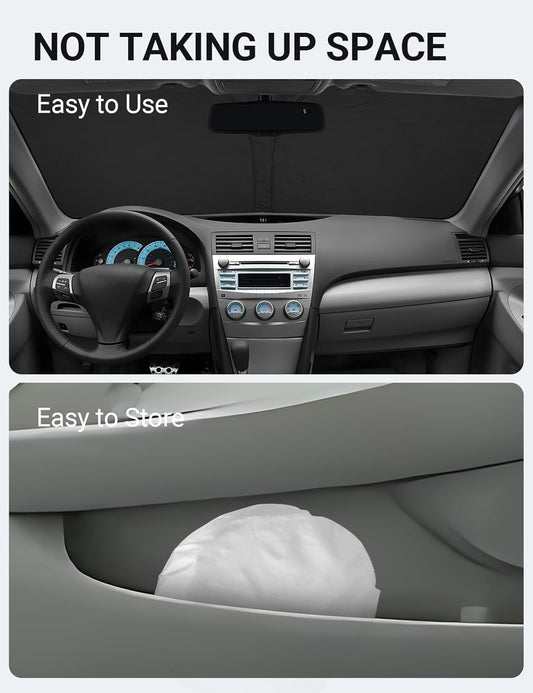 2007-2011 Toyota Camry custom-fit sunshade - folded compact