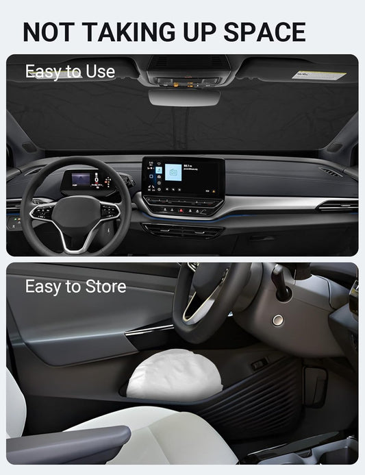 Proadsy Windshield Sun Shade for Volkswagen VW ID.4 2021-2025 2026 4-Layer Foldable Front Sunshade Protector Sun Visor Blocks UV Rays Keep Car Cooler Accessories