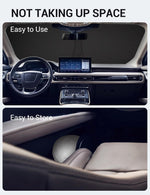 Proadsy 2026 Upgrade Windshield Sun Shade Custom Fit 2019-2025 Audi A6 Foldable Front Sunshade Protector Sun Visor Blocks UV Rays Keep Car Cooler