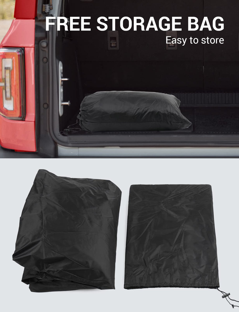 Proadsy 2025 Upgrade Car Cover Compatible with Ford Bronco 4 Door 2021-2024 2025 Windproof All Weather Waterproof Sun Rain UV Dust Snow Protection Outdoor Covers