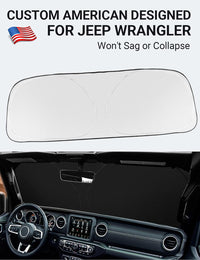2018-2025 Jeep Wrangler JL JLU custom-fit sunshade - reflective side facing sun