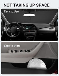 2015-2019 Hyundai Sonata windshield sunshade detail view 8, custom fit front window sun shade