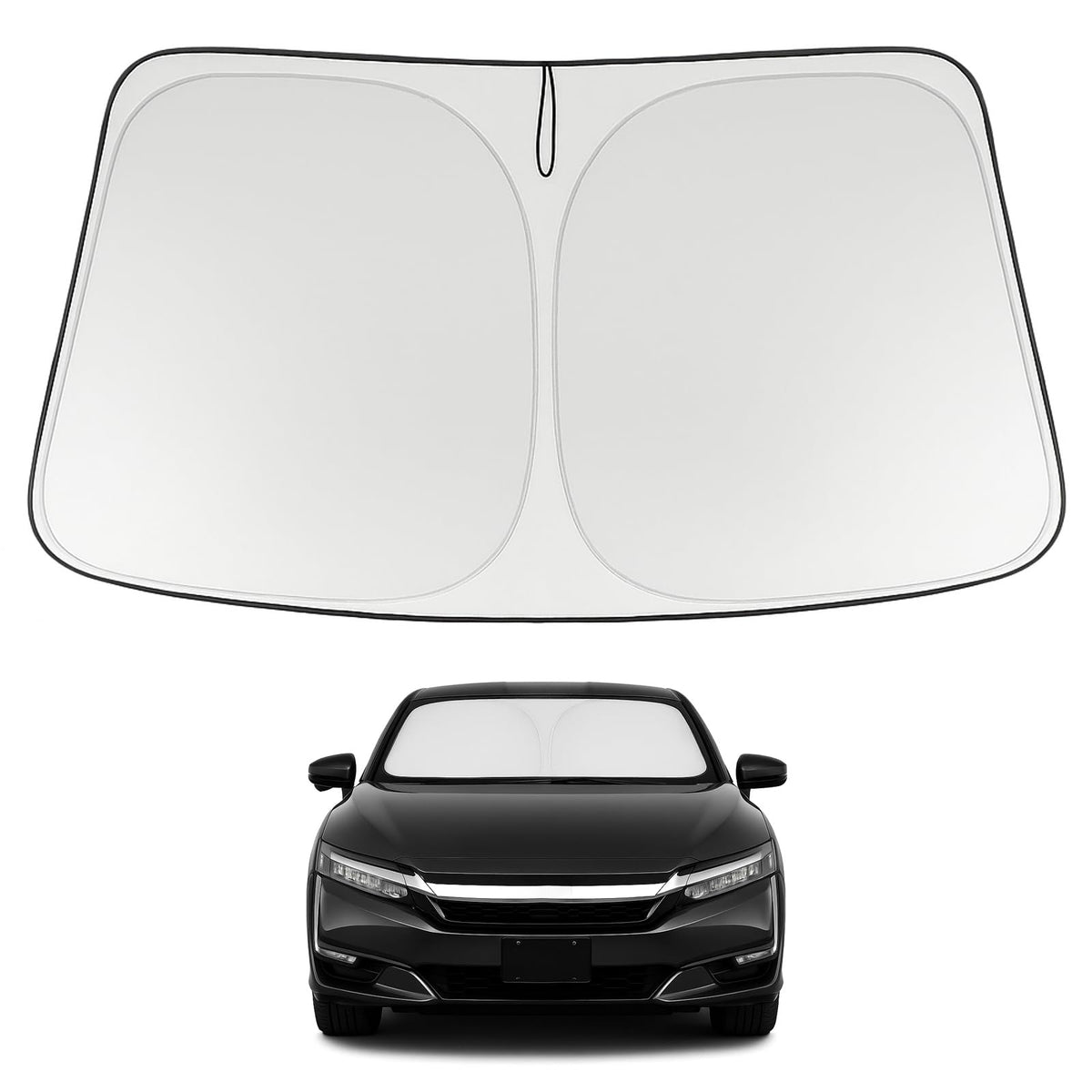 Proadsy 2026 Upgrade Windshield Sun Shade Custom Fit 2017-2021 Clarity Foldable Front Sunshade Protector Sun Visor Blocks UV Rays Keep Car Cooler