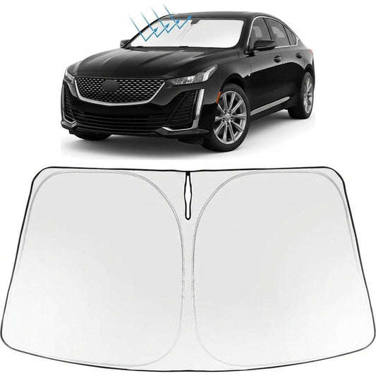 Proadsy Windshield Sun Shade for Cadillac CT5 2020-2026 Foldable Front Sunshade Protector Sun Visor Blocks UV Rays Keep Car Cooler Accessories