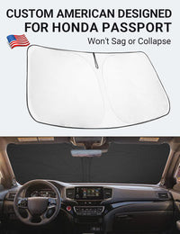 Custom American designed 2019-2025 Honda Passport windshield sunshade, will not sag or collapse