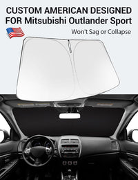 Custom American designed 2011-2026 Mitsubishi Outlander windshield sunshade, will not sag or collapse