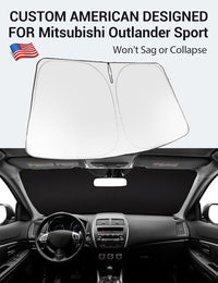 Proadsy 2026 Upgrade Windshield Sun Shade Custom Fit Mitsubishi Outlander Sport 2011-2025 2026 4-Layer Foldable Front Sunshade Protector Sun Visor Blocks UV Rays Keep Car Cooler