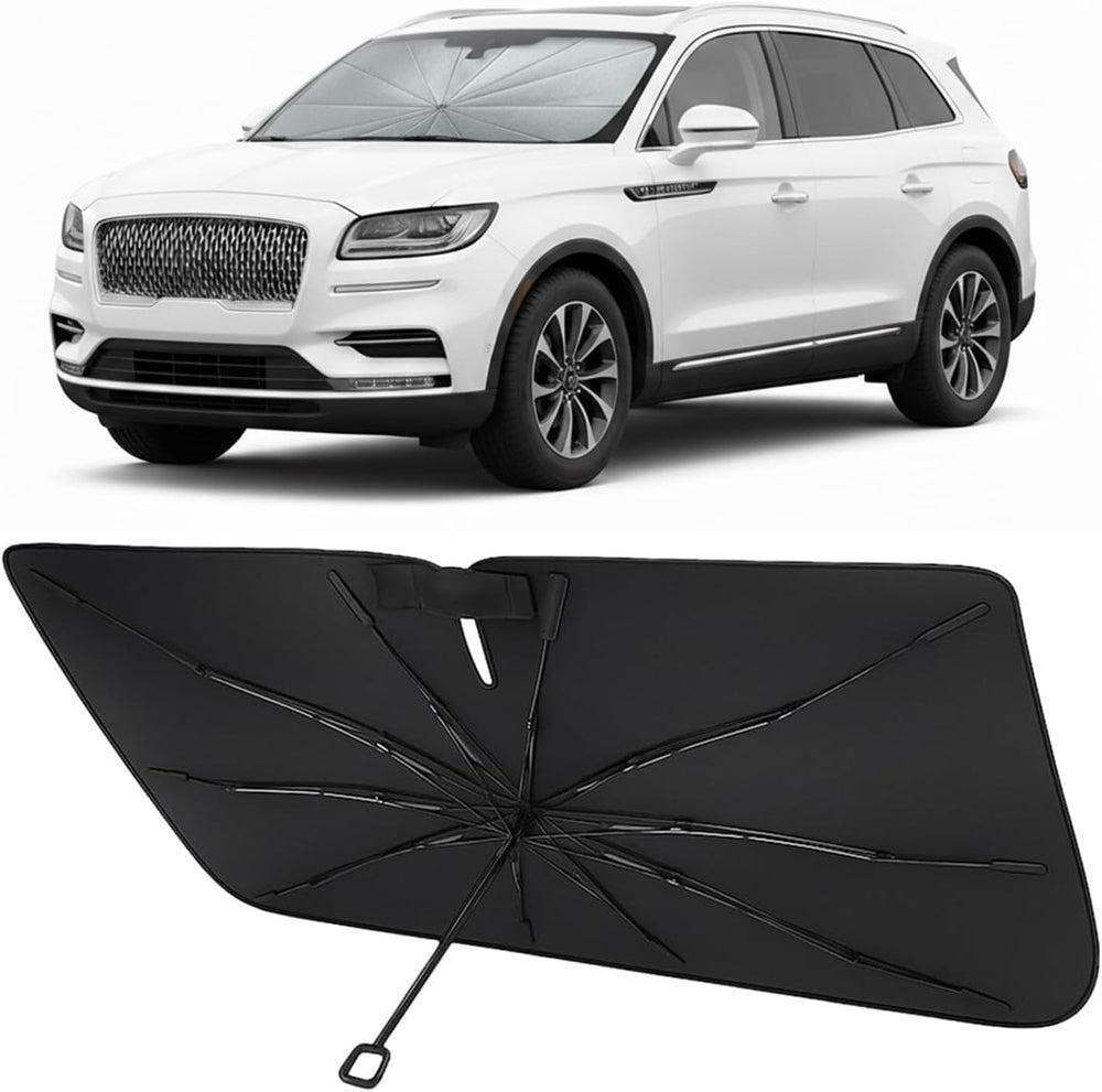 Proadsy umbrella windshield sunshade for 2024-2026 Lincoln Nautilus — canopy, frame and sleeve