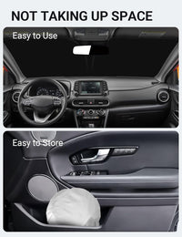 2018-2025 Hyundai Kona windshield sunshade detail view 9, custom fit front window sun shade