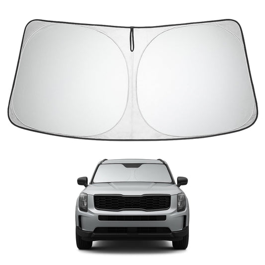 Proadsy 2025 Upgrade Windshield Sun Shade Custom Fit Kia Telluride 2020-2024 2025 4-Layer Foldable Front Sunshade Protector Sun Visor Blocks UV Rays Keep Car Cooler Accessories