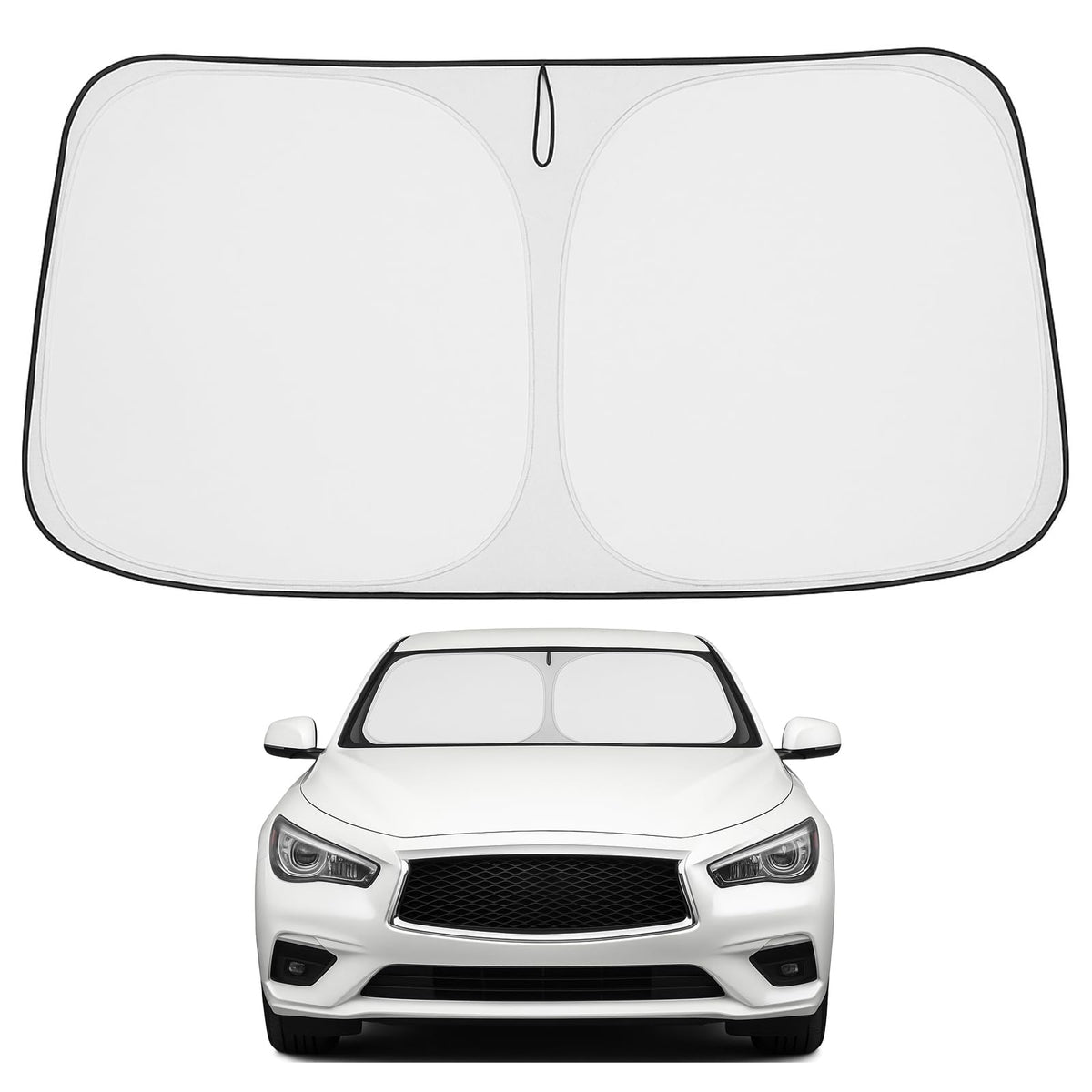 Proadsy 2026 Upgrade Front Windshield Sun Shade Foldable Sunshade Protector Custom Fit 2014-2024 Infiniti Q50 Sedan Accessories