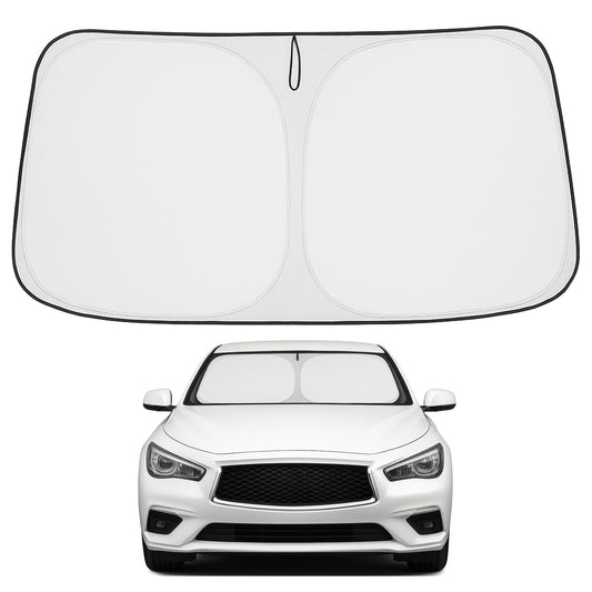 Proadsy 2025 Upgrade Windshield Sun Shade Custom Fit Infiniti Q50 2014-2025 4-Layer Foldable Front Sunshade Protector Sun Visor Blocks UV Rays Keep Car Cooler