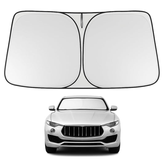 Proadsy 2025 Upgrade Windshield Sun Shade Custom Fit 2017-2023 2024 2025 Maserati Levante Foldable Front Sunshade Protector Sun Visor Blocks UV Rays Keep Car Cooler