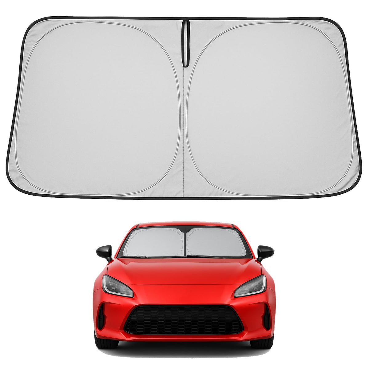 Proadsy 2025 Upgrade Windshield Sun Shade Custom Fit 2017-2021 Toyota 86/2022-2023 Toyota GR86/2013-2023 Subaru BRZ/2012-2016 Scion FR-S FRS 4-Layer Front Sunshade Protector Sun Visor Keep Car Cooler