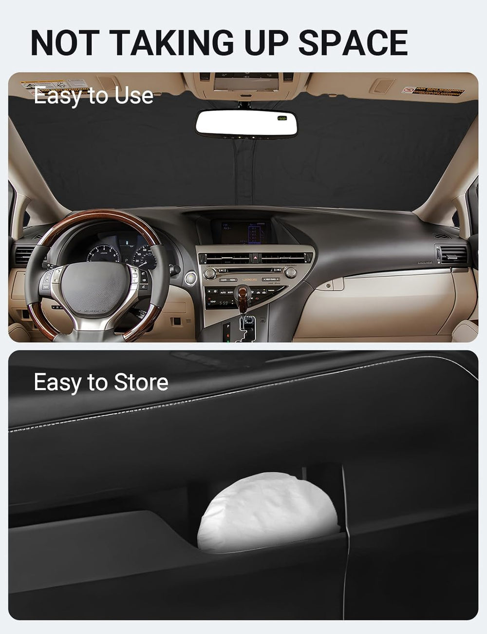 Proadsy Front Windshield Sun Shade Foldable Sunshade Protector Custom Fit 2010-2015 Lexus RX Accessories 2026 Upgrade